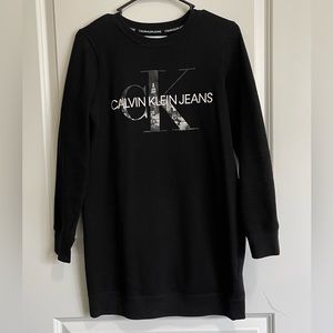 Calvin Klein black crewneck sweatshirt dress